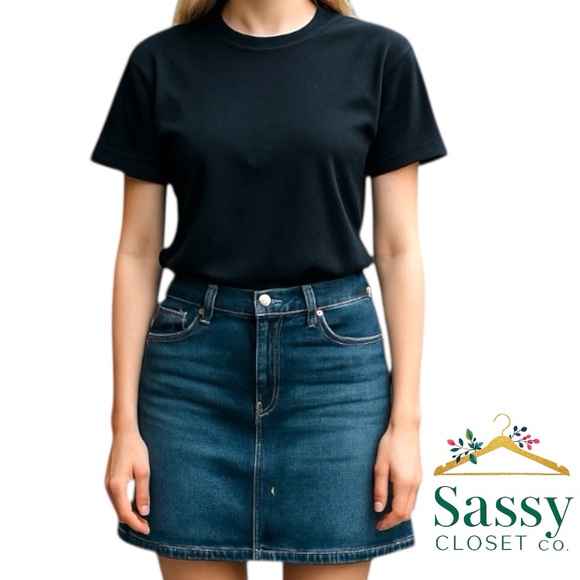 BANANA REPUBLIC Mini Skirt – Indigo, Cotton Blend, Size 4P - Picture 1 of 6